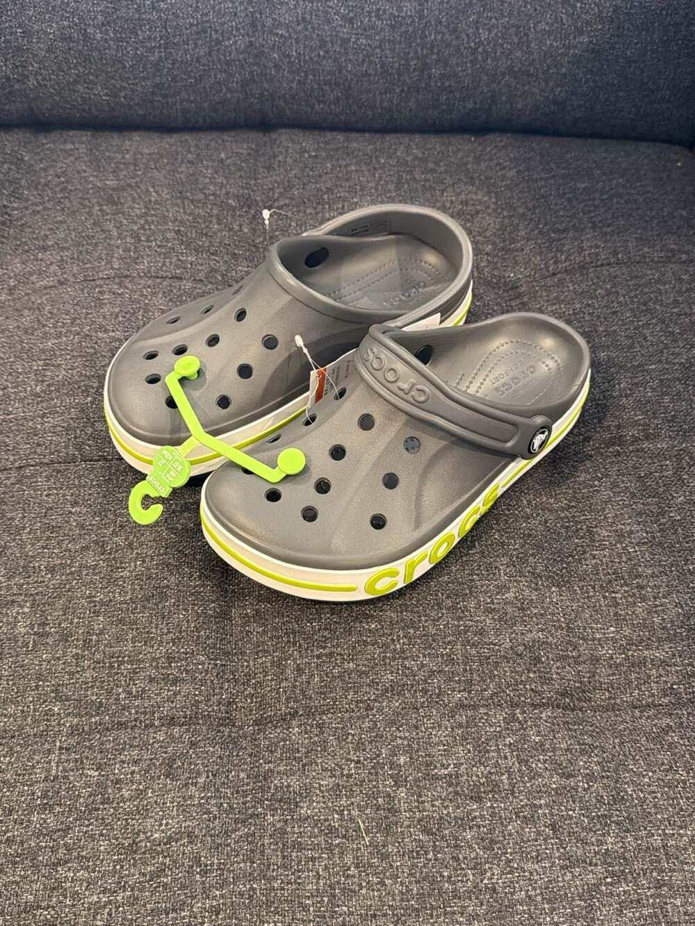 4M / 6W - Crocs Bayaband Clog Slate Grey / Lime Punch